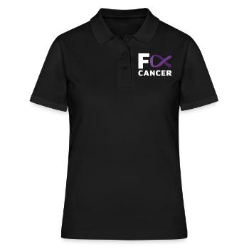 F Cancer du pancréas violet - Polo Femme - noir - Devant - Ailine (174cm)