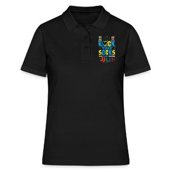 Rock Your Socks World Down Syndrome Awareness Day - Women's Polo Shirt - black - Front - Ailine (174cm)