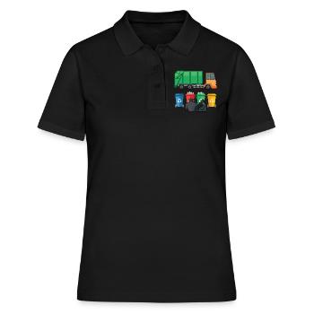 Müllwagen Recyceln Wiederverwenden Planet Save - Frauen Polo Shirt - Schwarz - Vorne - Ailine (174cm)