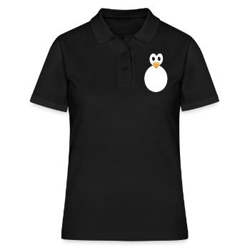 Penguin Body Whole Silhouette Kawaii Cute Penguin - Frauen Polo Shirt - Schwarz - Vorne - Ailine (174cm)