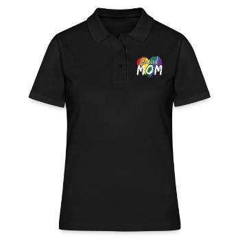 Proud Mom Pride Mommy Mama Happy Mother's Day - Frauen Polo Shirt - Schwarz - Vorne - Ailine (174cm)