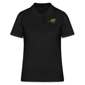 Beat Pulse Heart Love Rainbow Gay Pride LGBT Pride - Frauen Polo Shirt - Schwarz - Vorne - Ailine (174cm)