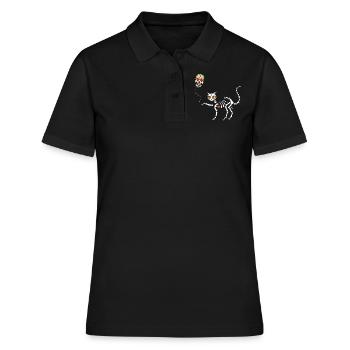 Sugarskull Cat Mexico Mexican Happy Cinco De Mayo - Frauen Polo Shirt - Schwarz - Vorne - Ailine (174cm)