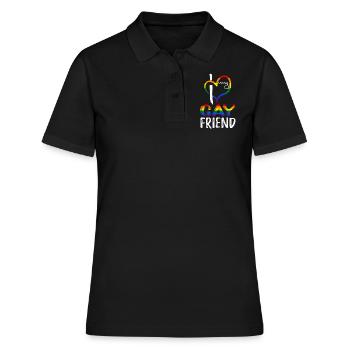 Love Gay Friend Pride LGBT Rainbow Pride Month - Frauen Polo Shirt - Schwarz - Vorne - Ailine (174cm)