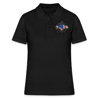 Rip Reveal America State Flag Nevada - Frauen Polo Shirt - Schwarz - Vorne - Ailine (174cm)