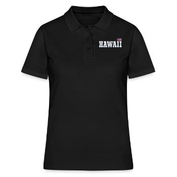 State Name America State Flag Hawaii - Frauen Polo Shirt - Schwarz - Vorne - Ailine (174cm)