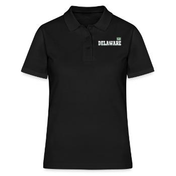 State Name America State Flag Delaware - Frauen Polo Shirt - Schwarz - Vorne - Ailine (174cm)