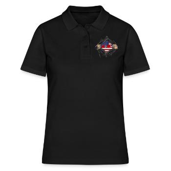 Rip Reveal America State Flag Tennessee - Frauen Polo Shirt - Schwarz - Vorne - Ailine (174cm)