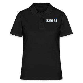 State Name America State Flag Kansas - Frauen Polo Shirt - Schwarz - Vorne - Ailine (174cm)