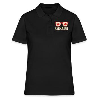 Eye Glasses Canada Flag Proud Canadian Canada Day - Frauen Polo Shirt - Schwarz - Vorne - Ailine (174cm)