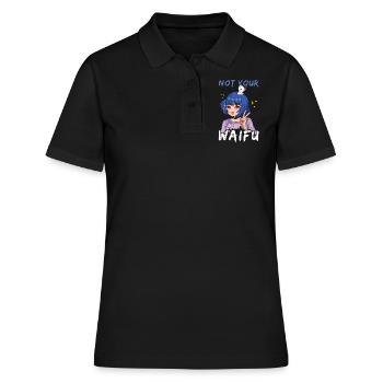 Vaporwave Japan Japanese Cute Not Your Waifu Anime - Women's Polo Shirt - black - Front - Ailine (174cm)