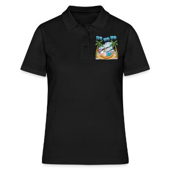 Island Beach Christmas Laughing Santa Summer 2022 - Women's Polo Shirt - black - Front - Ailine (174cm)