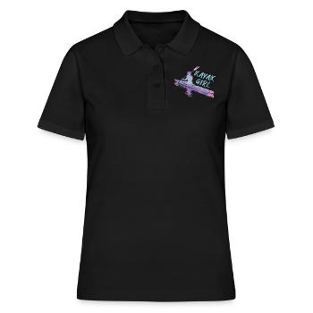 Boating Boat Girl Kayak Pontoon Lake Summer 2022 - Frauen Polo Shirt - Schwarz - Vorne - Ailine (174cm)