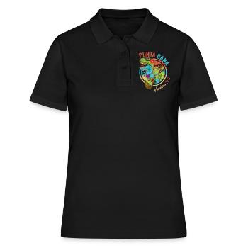 Vintage Punta Cana Vacances 2022 Été Tropical - Polo Femme - noir - Devant - Ailine (174cm)
