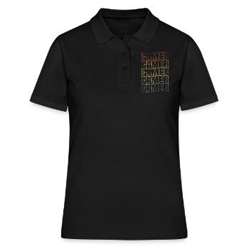 Vintage Gamer Retro Jeu vidéo Amateur de jeux - Polo Femme - noir - Devant - Ailine (174cm)
