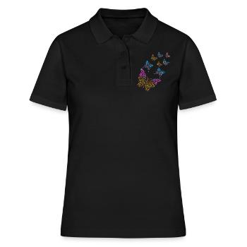 Butterfly Art Colorful International Dot Day - Women's Polo Shirt - black - Front - Ailine (174cm)