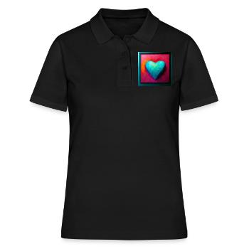 Heart Abstract Photorealistic III - Women's Polo Shirt - black - Front - Ailine (174cm)