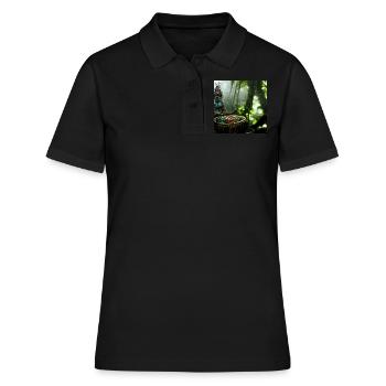 Schameneim Dschungel - Frauen Polo Shirt - Schwarz - Vorne - Ailine (174cm)