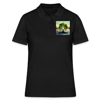 Baum des Lebens Fotorealistisch IV - Frauen Polo Shirt - Schwarz - Vorne - Ailine (174cm)