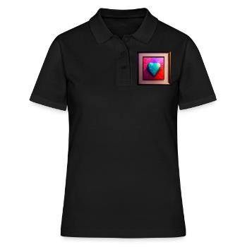 Heart Abstract Photorealistic VI - Women's Polo Shirt - black - Front - Ailine (174cm)