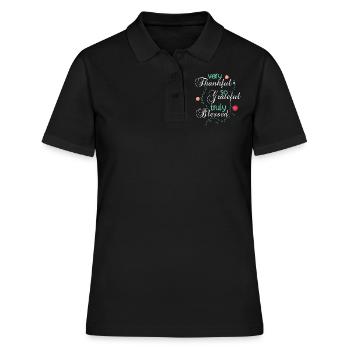 Reconnaissant Reconnaissant Pasteur chrétien béni Jésus - Polo Femme - noir - Devant - Ailine (174cm)
