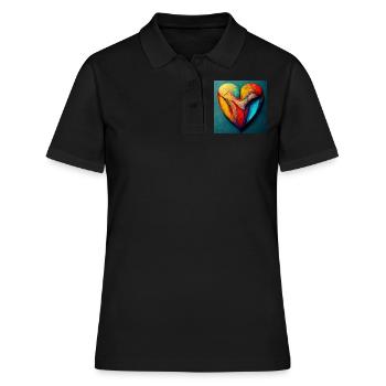 Herz Love Abstract Collection 11 - Frauen Polo Shirt - Schwarz - Vorne - Ailine (174cm)