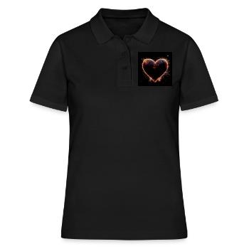 Herz Love Abstract Collection 26 - Frauen Polo Shirt - Schwarz - Vorne - Ailine (174cm)