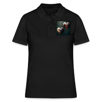 Heart Love Abstract Collection 40 - Women's Polo Shirt - black - Front - Ailine (174cm)