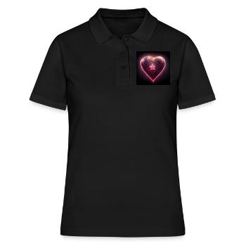 Herz Love Abstract Collection 33 - Frauen Polo Shirt - Schwarz - Vorne - Ailine (174cm)