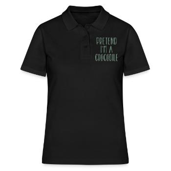 Funny Pretend I'm Crocodile Costume For Halloween - Frauen Polo Shirt - Schwarz - Vorne - Ailine (174cm)