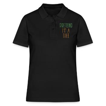 Drôle de faire semblant que je suis costume d’arbre pour Halloween - Polo Femme - noir - Devant - Ailine (174cm)