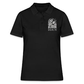 Skeleton Bones Tarot Card Occult Death Gothic - Frauen Polo Shirt - Schwarz - Vorne - Ailine (174cm)