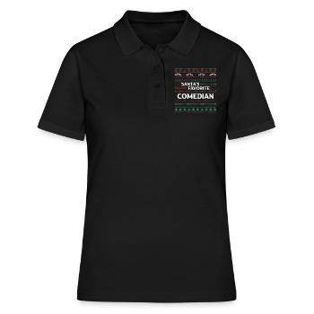 December Santa Favorite Comedian Ugly Christmas - Frauen Polo Shirt - Schwarz - Vorne - Ailine (174cm)