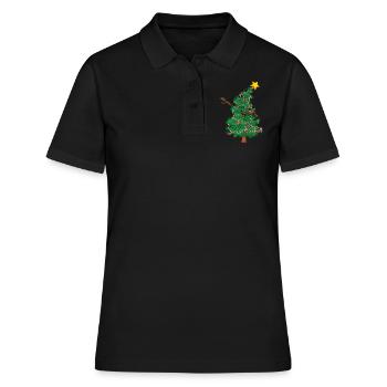 December Christmas Dab Dabbing Tree Love Christmas - Frauen Polo Shirt - Schwarz - Vorne - Ailine (174cm)