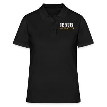 I Am Moderation Drink In Moderation Humor Beer - Frauen Polo Shirt - Schwarz - Vorne - Ailine (174cm)