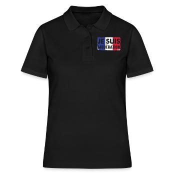 I Am Moderation Drink In Moderation France Beer - Frauen Polo Shirt - Schwarz - Vorne - Ailine (174cm)