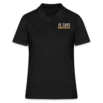 I Am Moderation Drink In Moderation Text Beer - Frauen Polo Shirt - Schwarz - Vorne - Ailine (174cm)