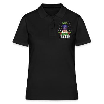 Winter Dezember Weihnachten Nüsse Cracker Weihnachten - Frauen Polo Shirt - Schwarz - Vorne - Ailine (174cm)
