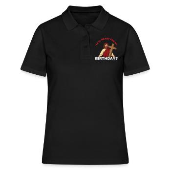 Weihnachten Dezember Kreuz Happy Geburt Jesus bereit - Frauen Polo Shirt - Schwarz - Vorne - Ailine (174cm)