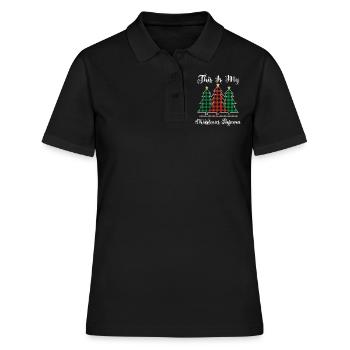 Weihnachtselemente Dezember Karo-Weihnachten - Frauen Polo Shirt - Schwarz - Vorne - Ailine (174cm)