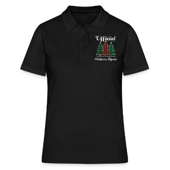 2022 Christmas Elements Dezember Plaid Weihnachten - Frauen Polo Shirt - Schwarz - Vorne - Ailine (174cm)