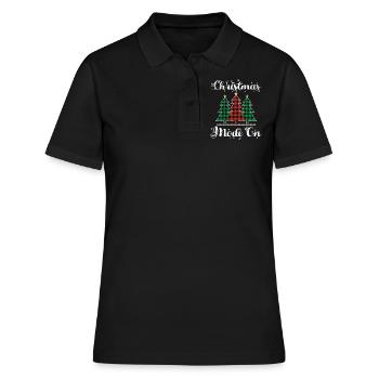 Christmas Element December Mode On Plaid Christmas - Women's Polo Shirt - black - Front - Ailine (174cm)
