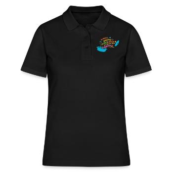 Turkey Gravy Casserole Bean Roll Thanksgiving - Women's Polo Shirt - black - Front - Ailine (174cm)