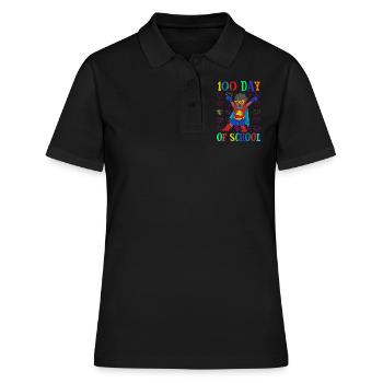 Hero Super Student 100. Tag 100 Tage Schule - Frauen Polo Shirt - Schwarz - Vorne - Ailine (174cm)