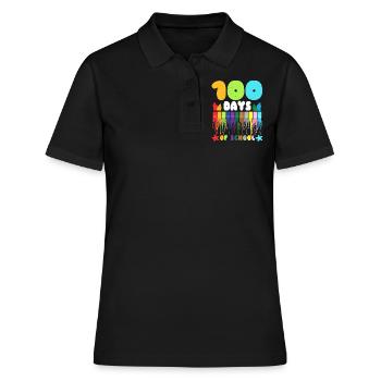 Farbschüler 100. Tag 100 Tage Schule - Frauen Polo Shirt - Schwarz - Vorne - Ailine (174cm)