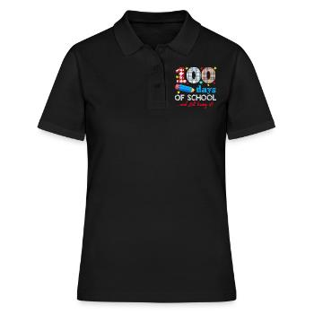 Plaid 100e jour toujours aimant 100 jours d’école - Polo Femme - noir - Devant - Ailine (174cm)