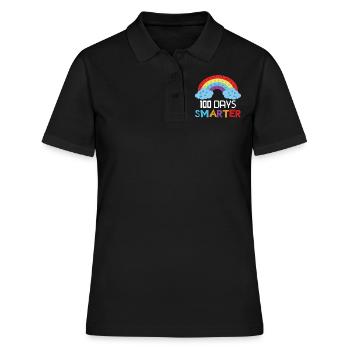 Rainbow Pop 100. Tag Klügere Schultage - Frauen Polo Shirt - Schwarz - Vorne - Ailine (174cm)