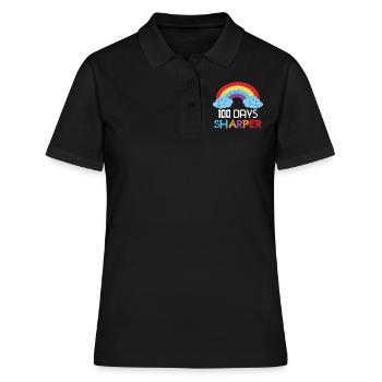 Rainbow Pop 100e jour plus précis Jours d’école - Polo Femme - noir - Devant - Ailine (174cm)