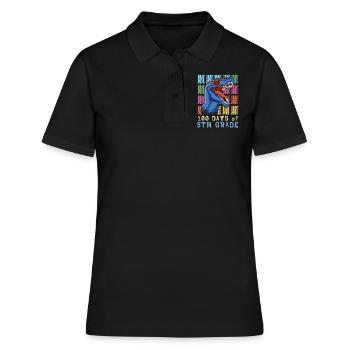 Brüllen 5. Klasse 100. Dinosaurier 100 Tage Schule - Frauen Polo Shirt - Schwarz - Vorne - Ailine (174cm)