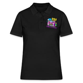 Schüler 100th Day Spiel freigeschaltet 100 Tage Schule - Frauen Polo Shirt - Schwarz - Vorne - Ailine (174cm)